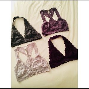 4 Free People Galloon Lace Bralettes